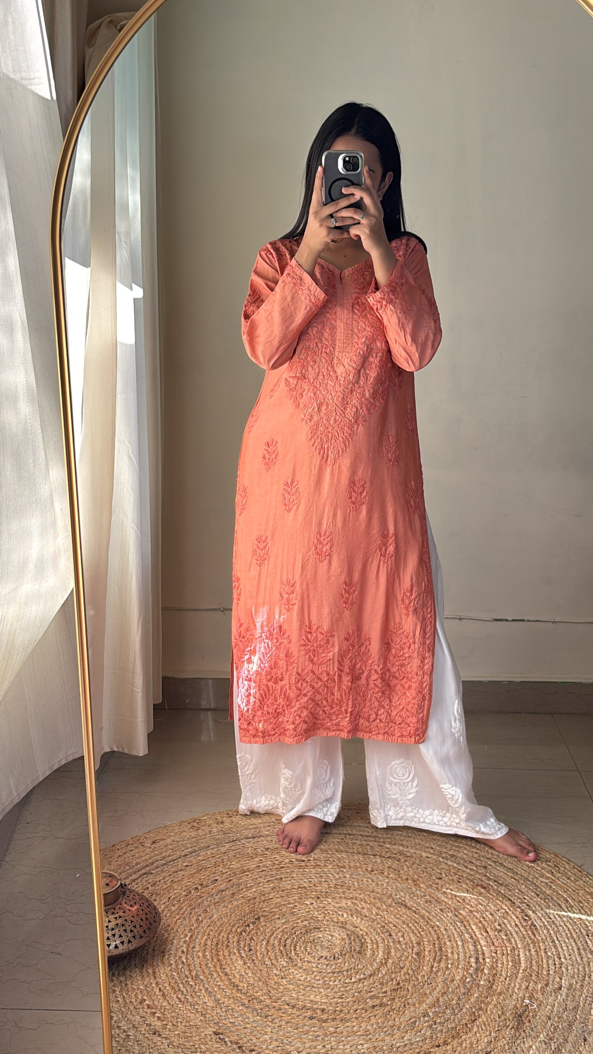 Raha – Handcrafted Chikankari Kurta in Chanderi