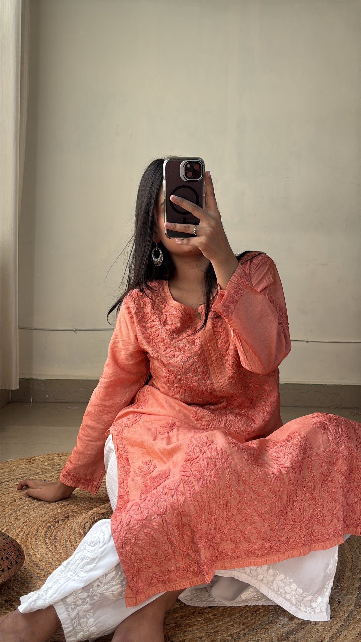 Raha – Handcrafted Chikankari Kurta in Chanderi