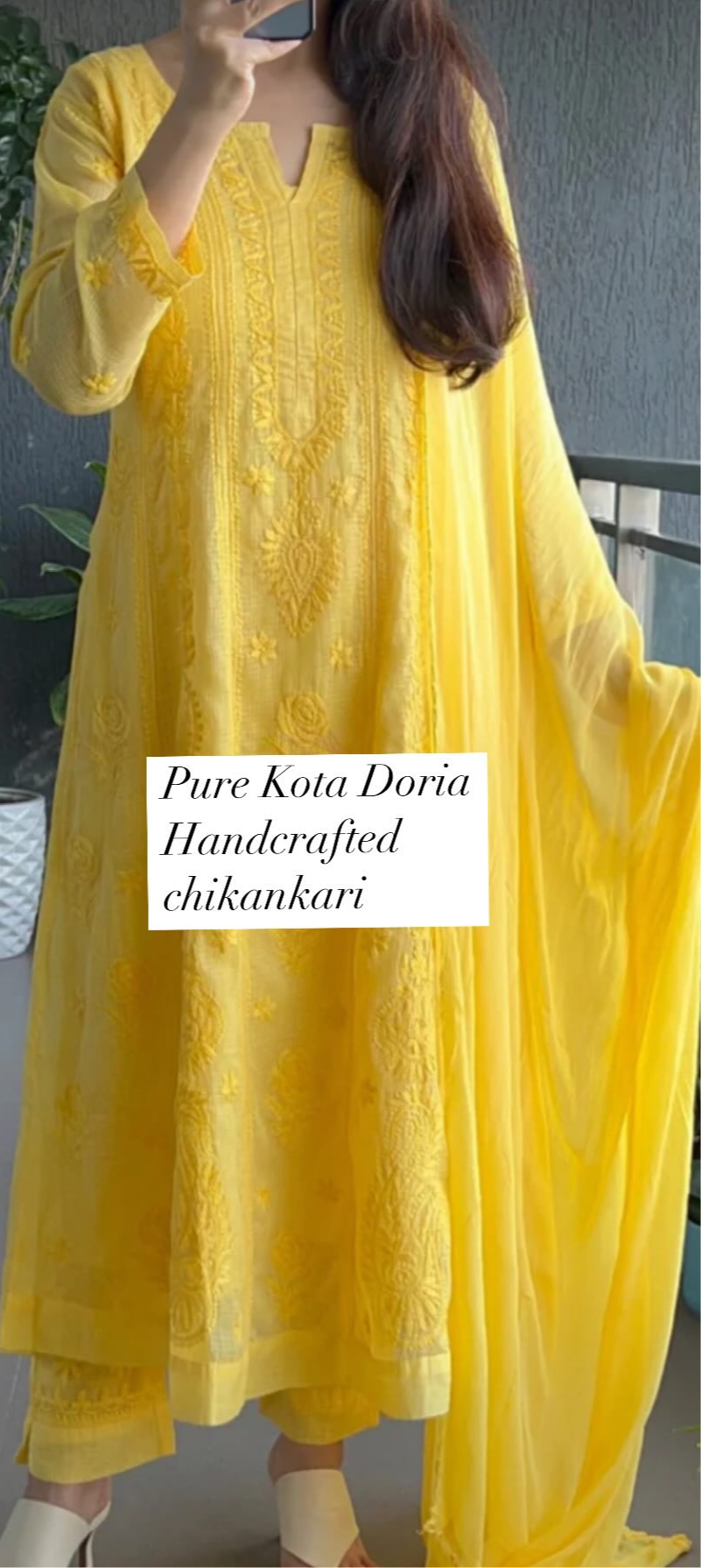 Vaaya – Pure Kota Doria Anarkali | Handcrafted Chikankari Elegance