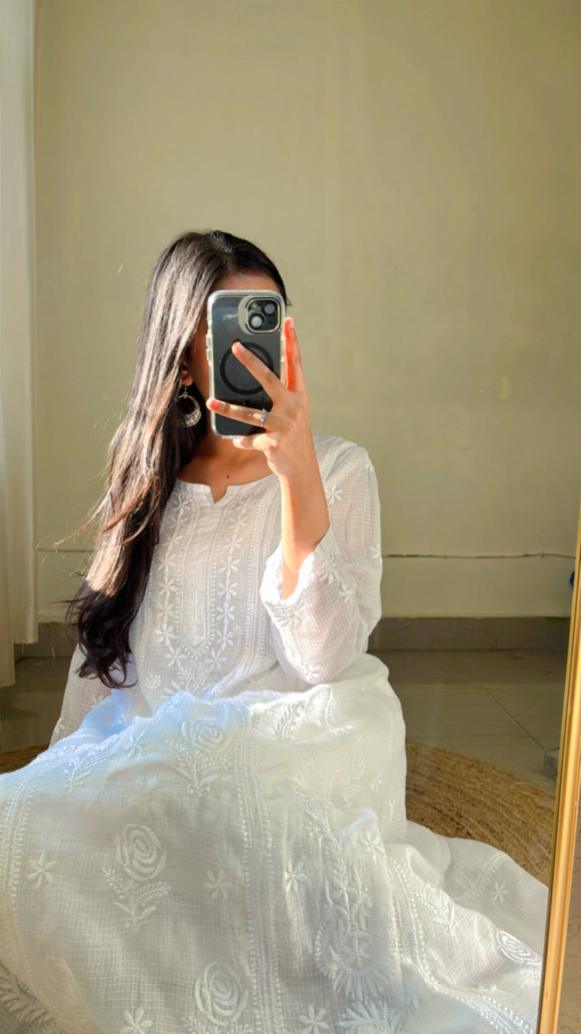 Vaaya – Pure Kota Doria Anarkali | Handcrafted Chikankari Elegance