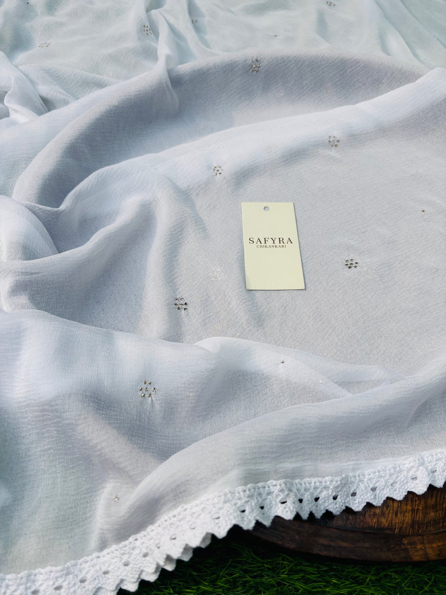 Handcrafted Chiffon Mukaish Dupatta