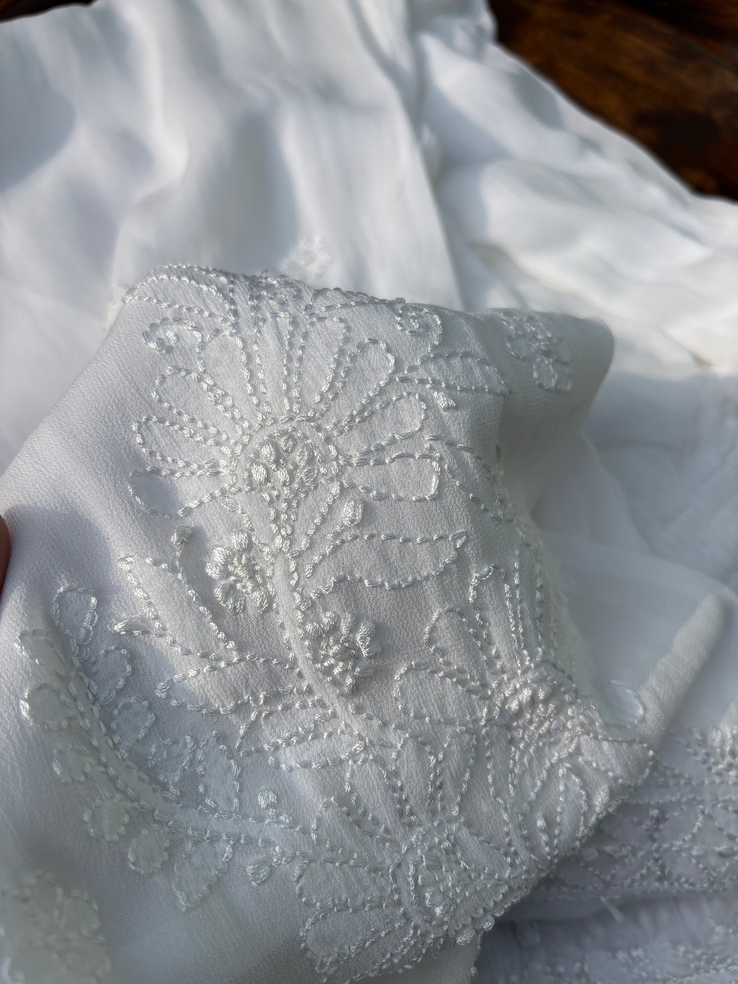 Pure Viscose Georgette Resham Chikankari Pants