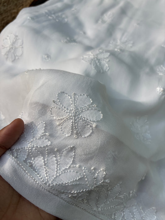 Pure Viscose Resham Chikankari Palazzo