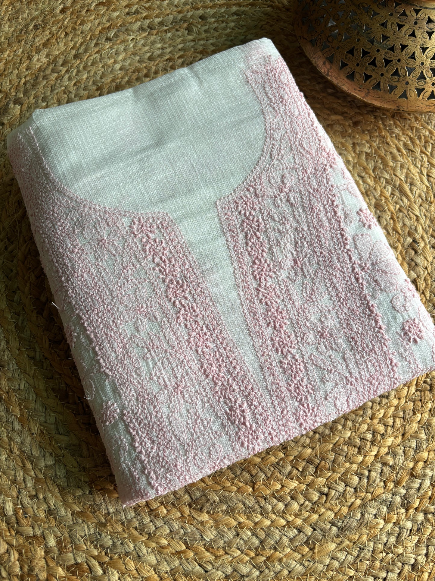 Kota Doria Full Jaal Unstitched Chikankari Kurta Dupatta set– Safyra Chikankari
