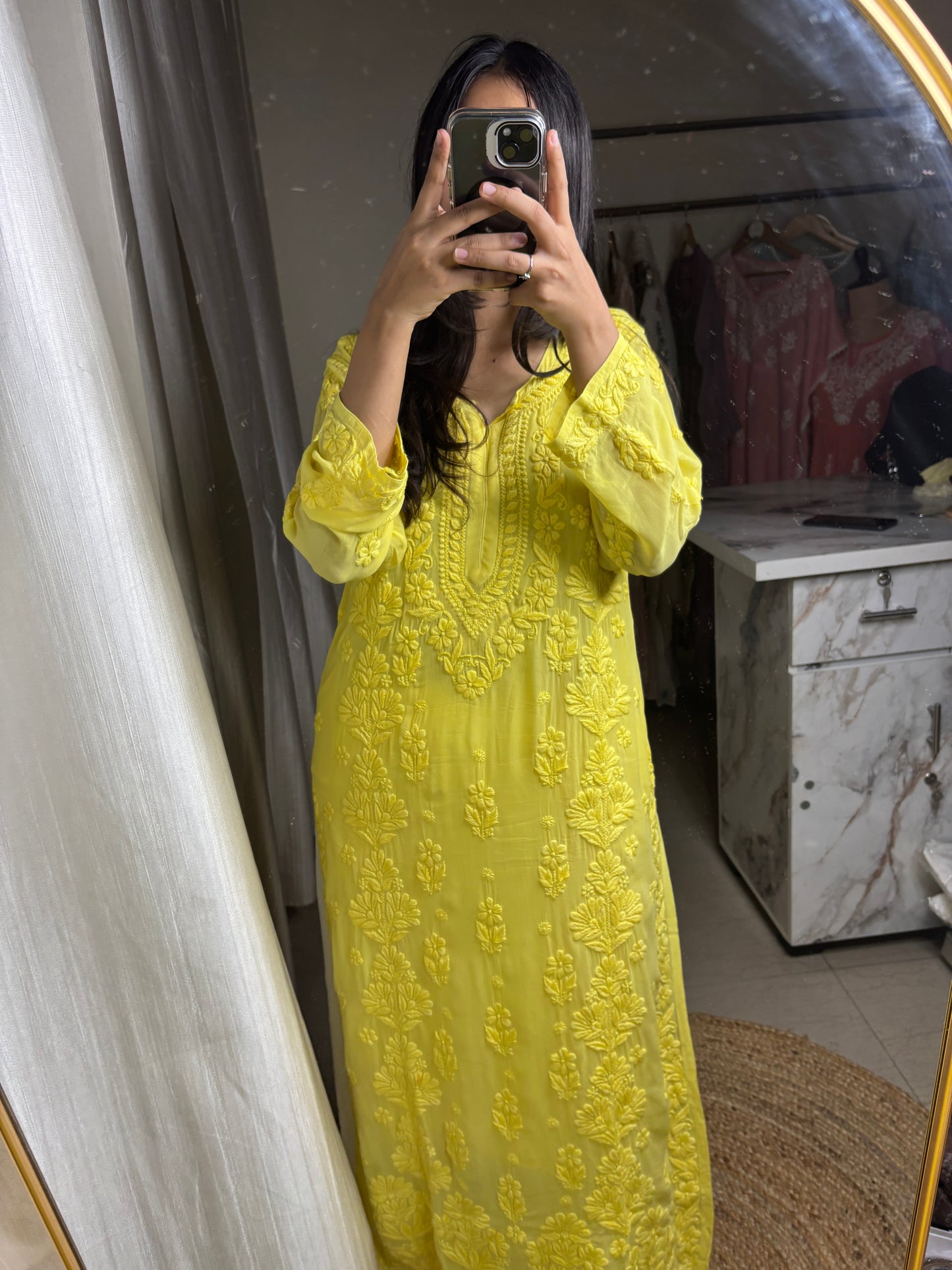 Nazakat 3D Chikankari Kurta – Stitched | Handcrafted |