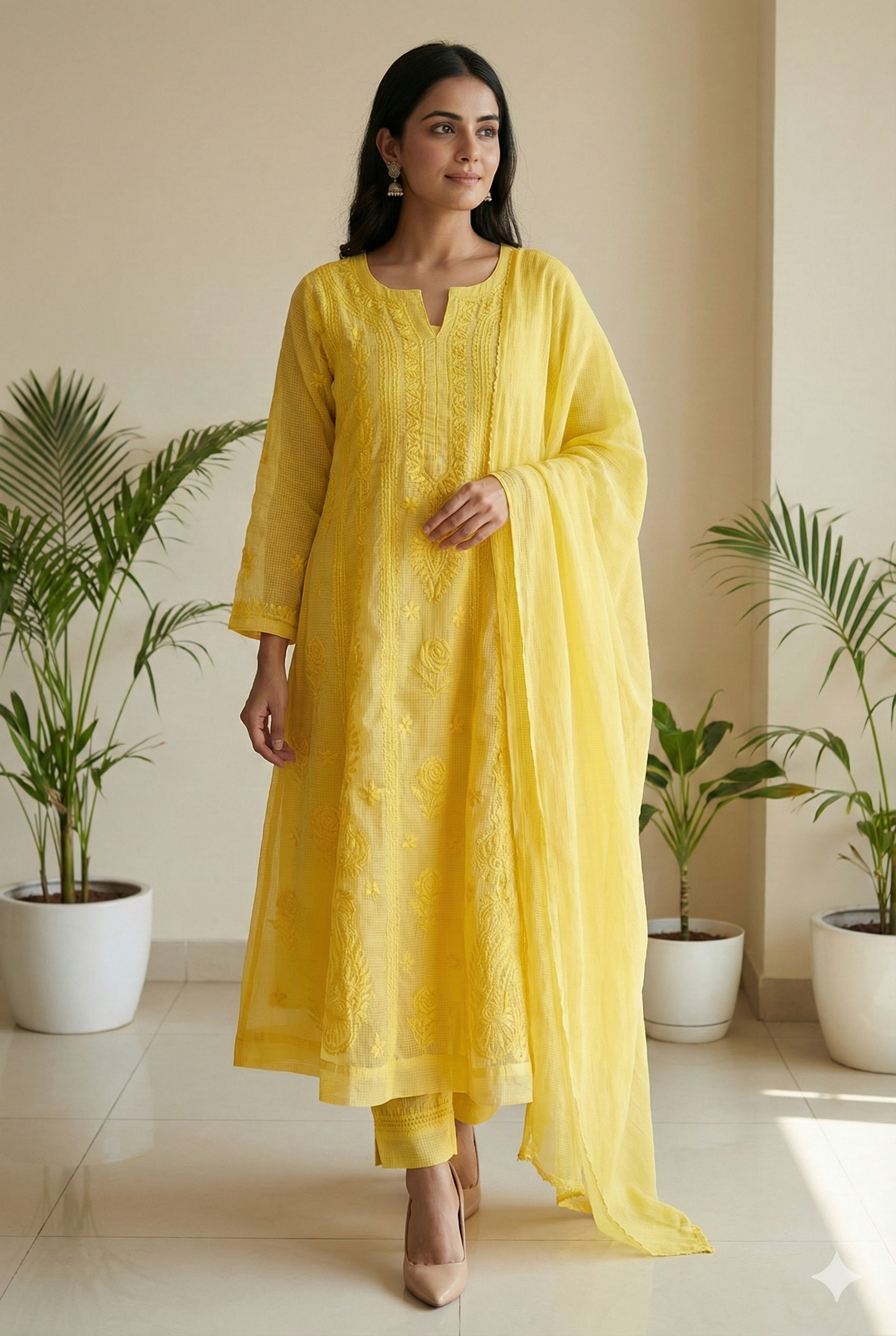 Vaaya – Pure Kota Doria Anarkali | Handcrafted Chikankari Elegance