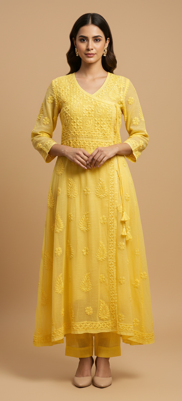 Aira-Pure Kota Doria Angrakha (complimentary inner included)