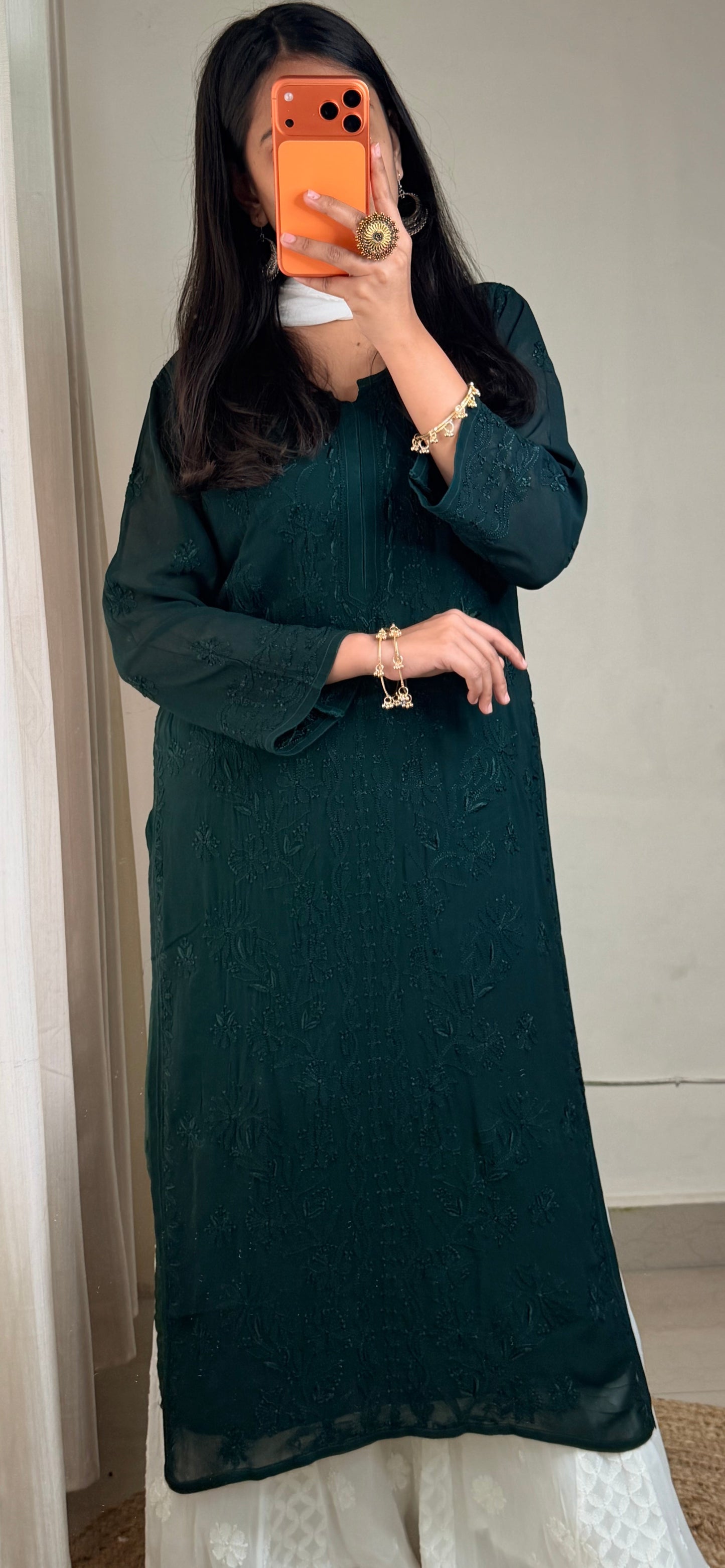 Ayat-Pure Viscose Lucknowi Chikankari Kurta Set