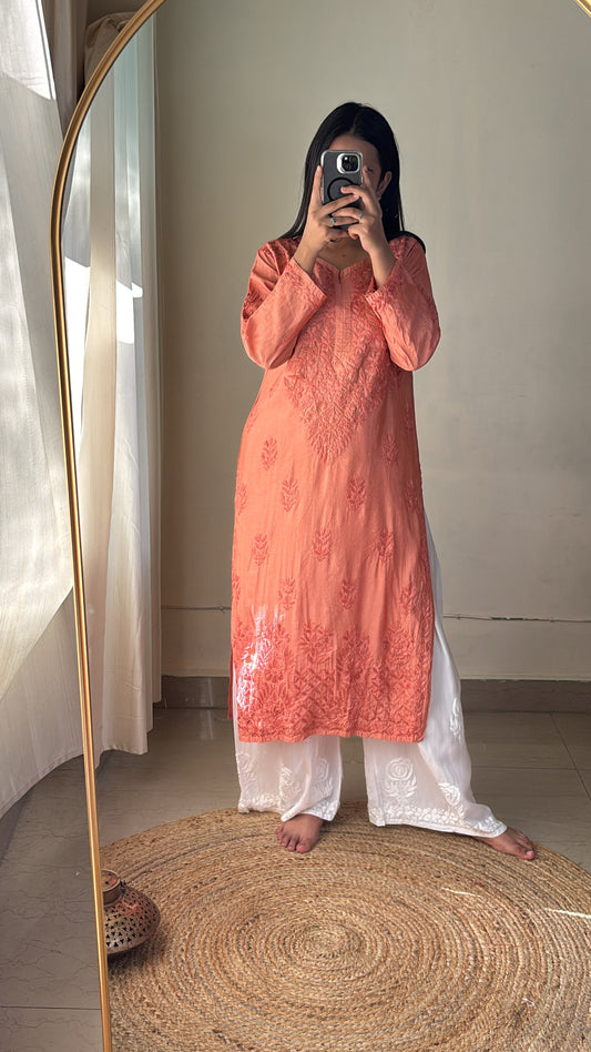 Raha – Handcrafted Chikankari Kurta in Chanderi