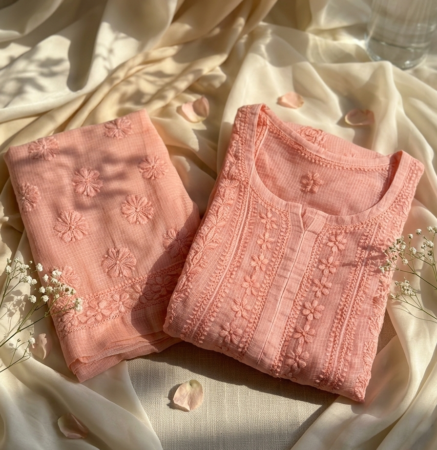 Vaaya – Pure Kota Doria Anarkali | Handcrafted Chikankari Elegance