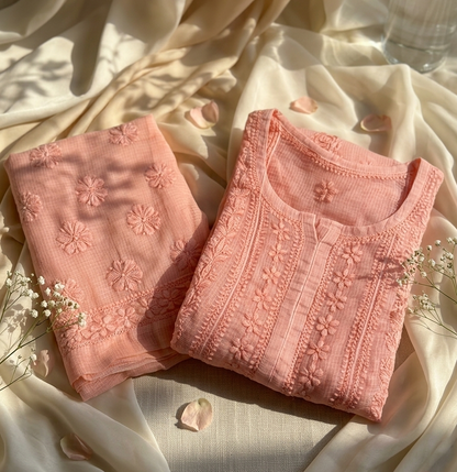Vaaya – Pure Kota Doria Anarkali | Handcrafted Chikankari Elegance
