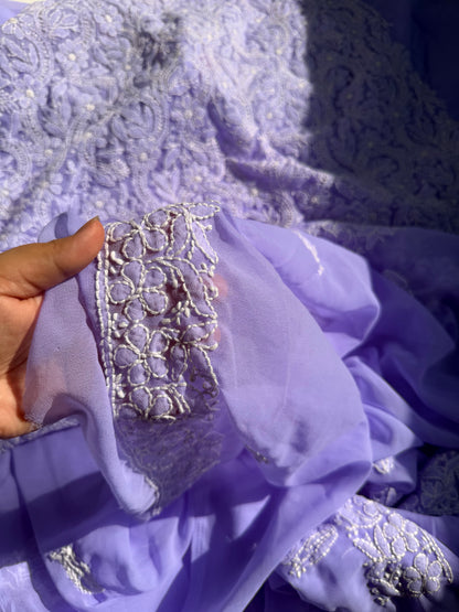 Parsi Gara Handcrafted Chikankari 3-Piece Set