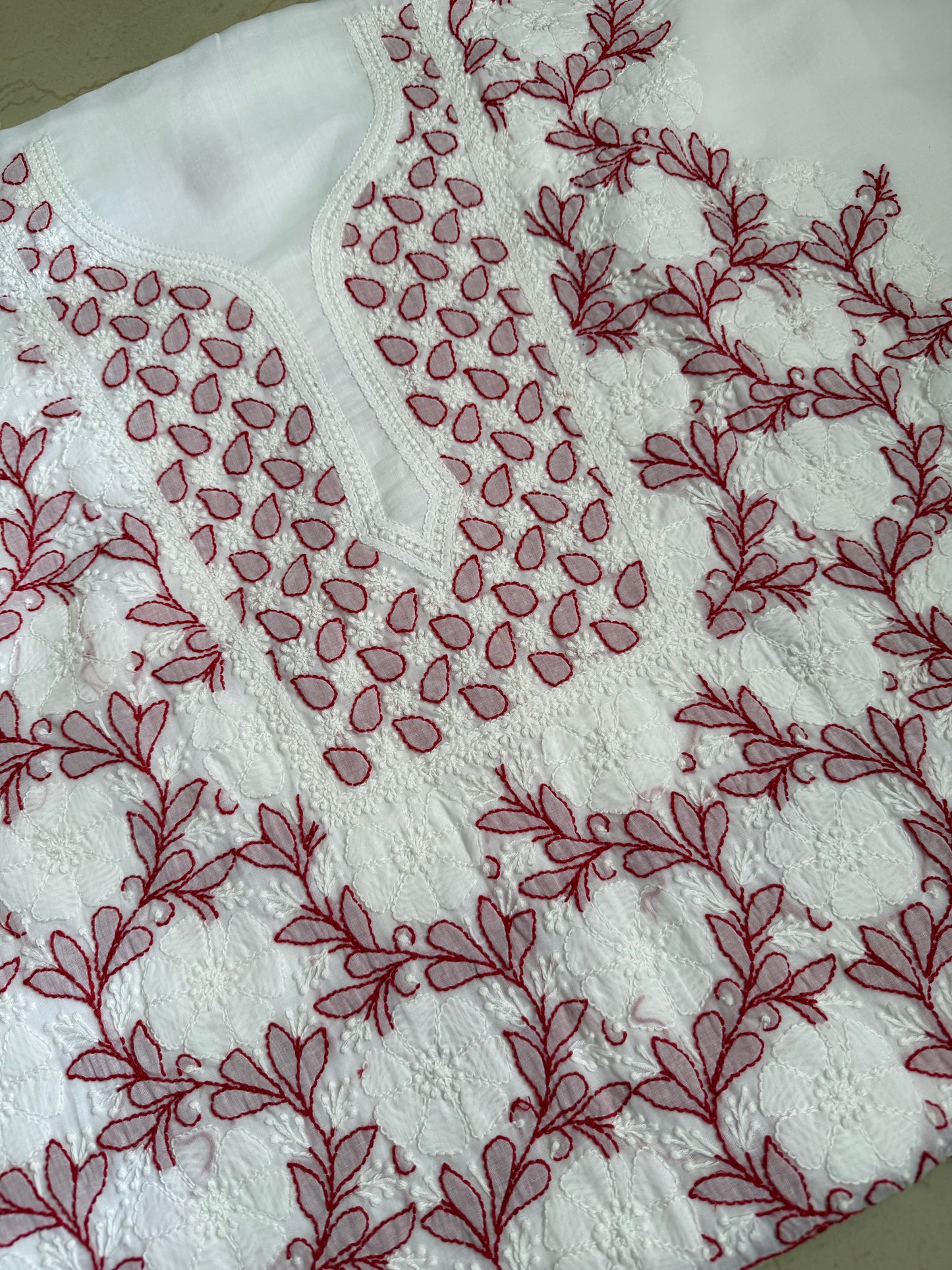 Lukhnavi Handcrafted Chikankari Suit Set – Kurta & Bottom (Unstitched)