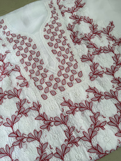 Lukhnavi Handcrafted Chikankari Suit Set – Kurta & Bottom (Unstitched)