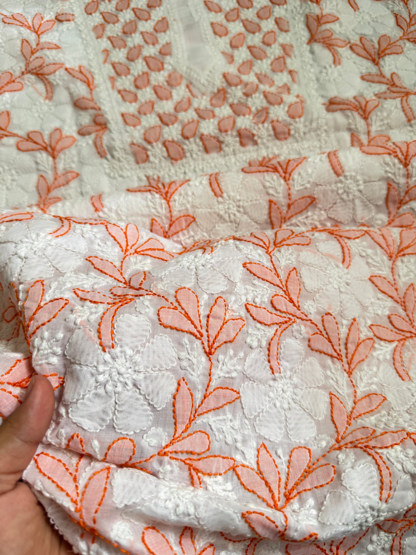 Lukhnavi Handcrafted Chikankari Suit Set – Kurta & Bottom (Unstitched)