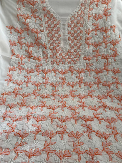 Lukhnavi Handcrafted Chikankari Suit Set – Kurta & Bottom (Unstitched)