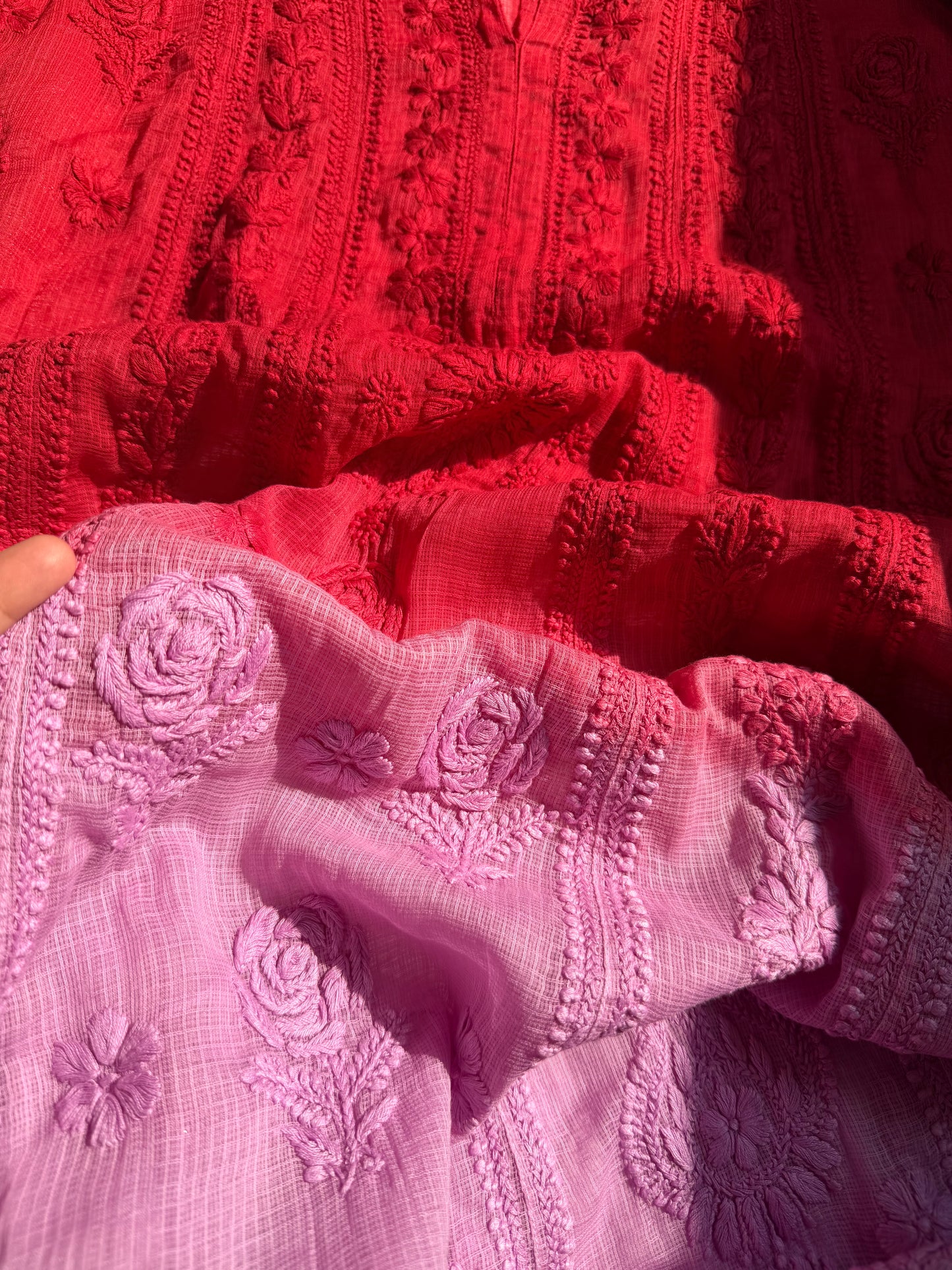 Vaaya Ombre Chikankari Anarkali Set – Pure Kota Doria (Complimentary inner included)