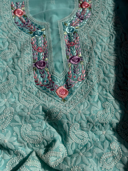 Parsi Gara Handcrafted Chikankari 3-Piece Set