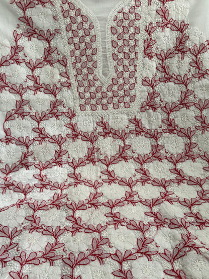 Lukhnavi Handcrafted Chikankari Suit Set – Kurta & Bottom (Unstitched)