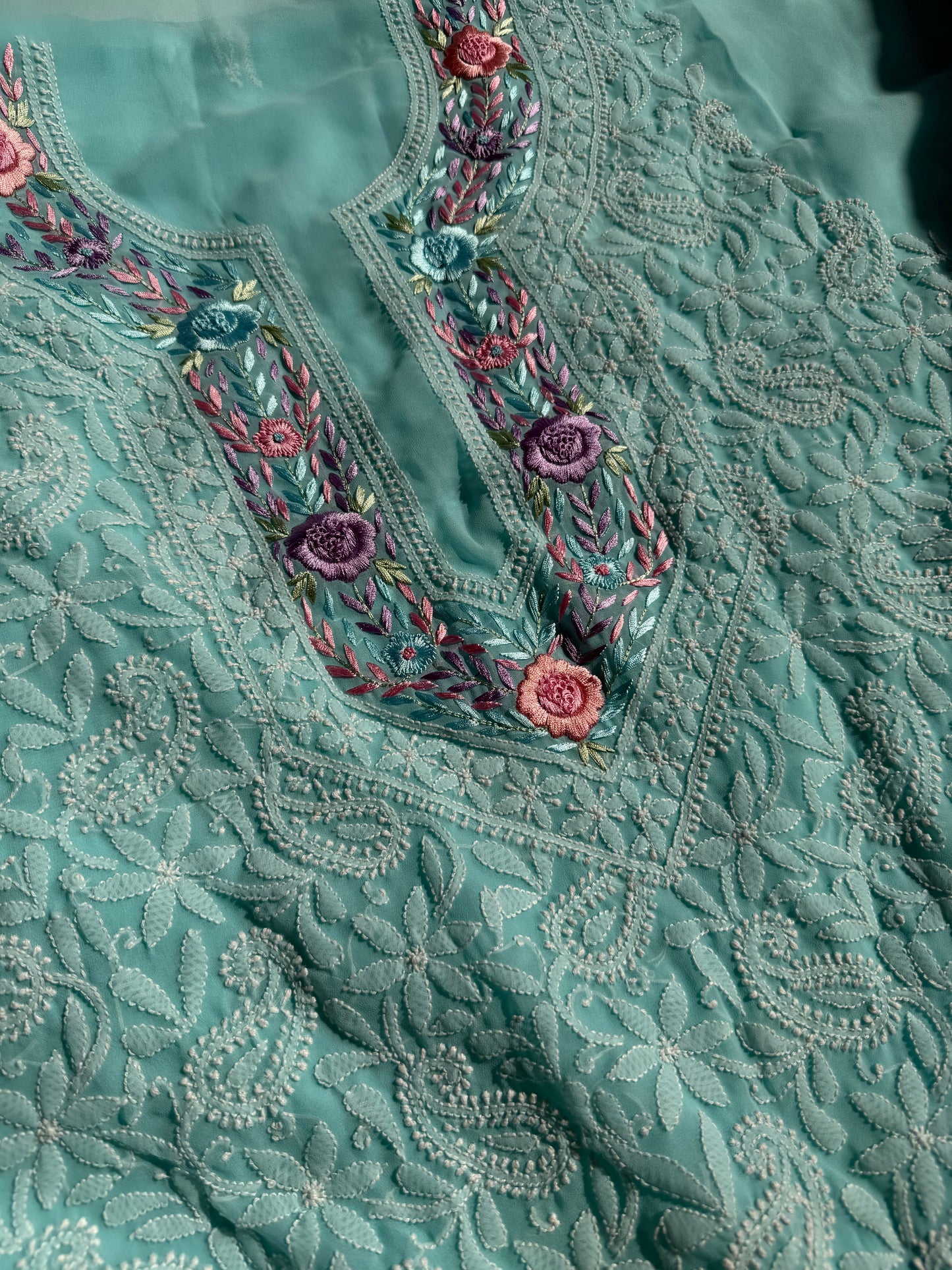 Parsi Gara Handcrafted Chikankari 3-Piece Set