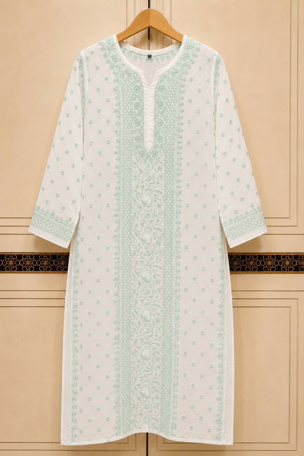 MEERAB – Signature Hand Jaali Mul Chanderi Chikankari Kurta