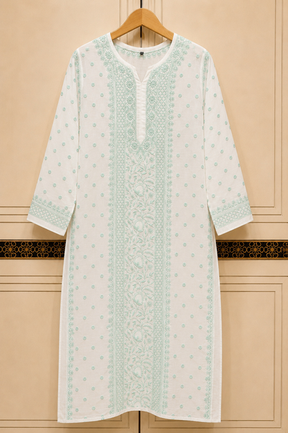 MEERAB – Signature Hand Jaali Mul Chanderi Chikankari Kurta