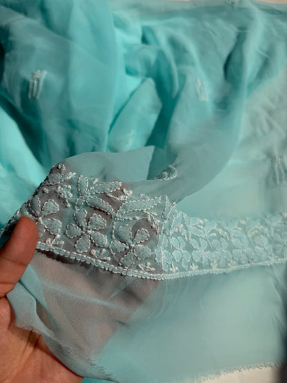 Parsi Gara Handcrafted Chikankari 3-Piece Set