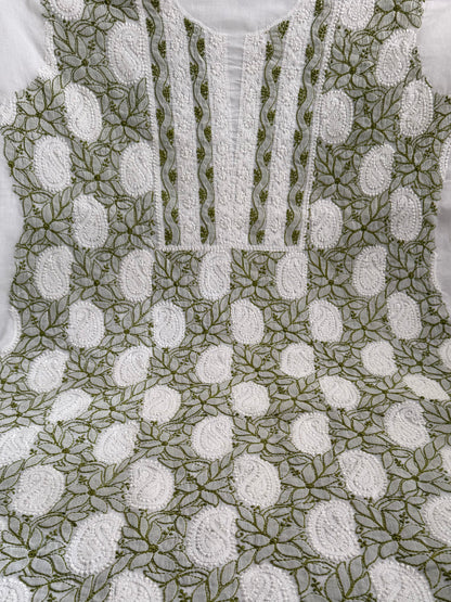 Lukhnavi Handcrafted Chikankari Suit Set – Kurta & Bottom (Unstitched)