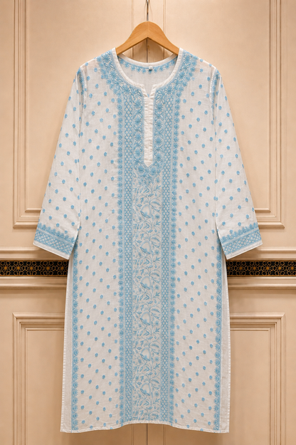 MEERAB – Signature Hand Jaali Mul Chanderi Chikankari Kurta