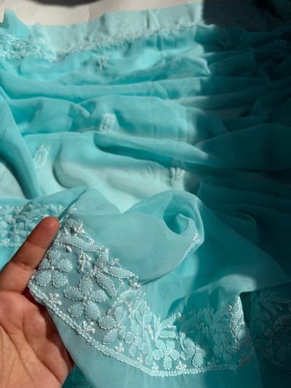 Parsi Gara Handcrafted Chikankari 3-Piece Set