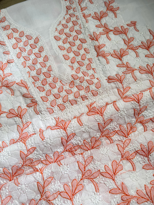 Lukhnavi Handcrafted Chikankari Suit Set – Kurta & Bottom (Unstitched)