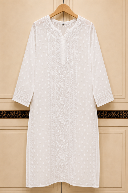 MEERAB – Signature Hand Jaali Mul Chanderi Chikankari Kurta