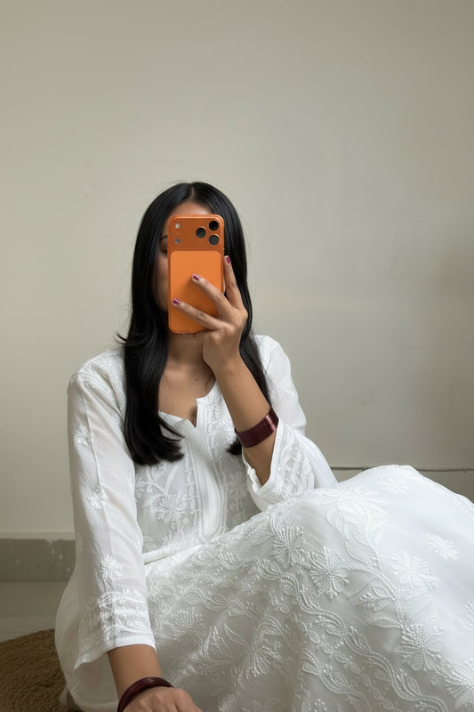 Ayat-Pure Viscose Lucknowi Chikankari Kurta Set