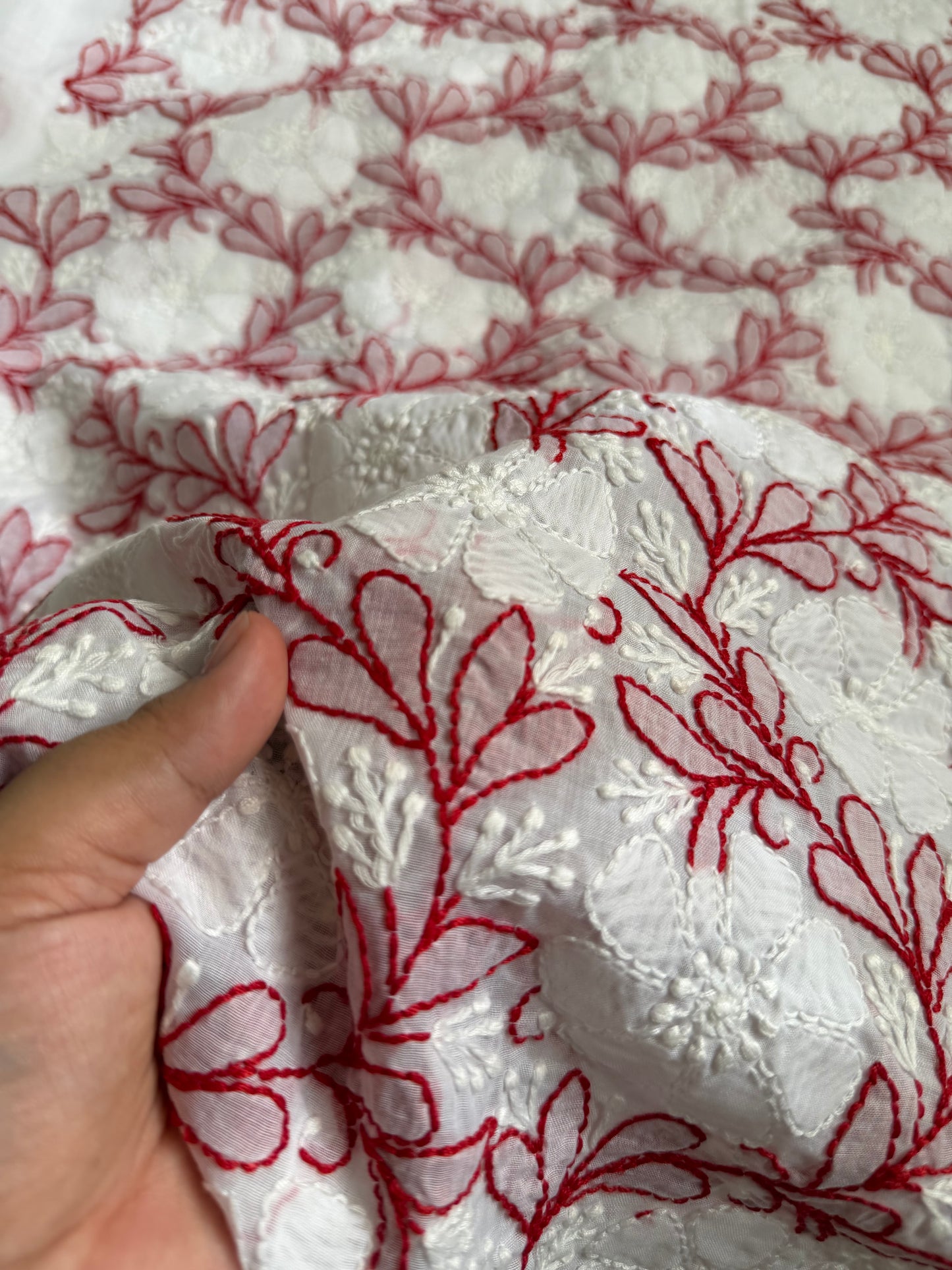 Lukhnavi Handcrafted Chikankari Suit Set – Kurta & Bottom (Unstitched)