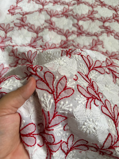 Lukhnavi Handcrafted Chikankari Suit Set – Kurta & Bottom (Unstitched)