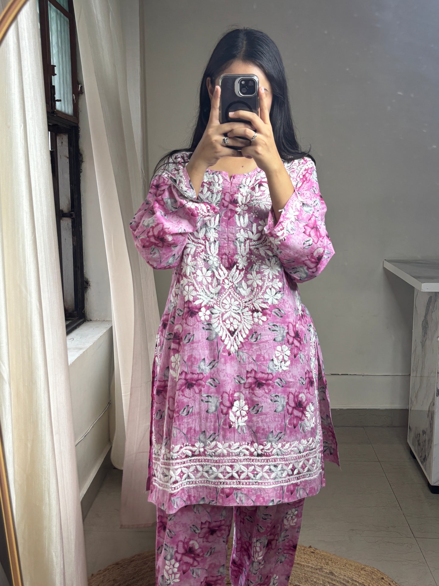 Aira | Chikankari Coord Set – Pure Mul Cotton