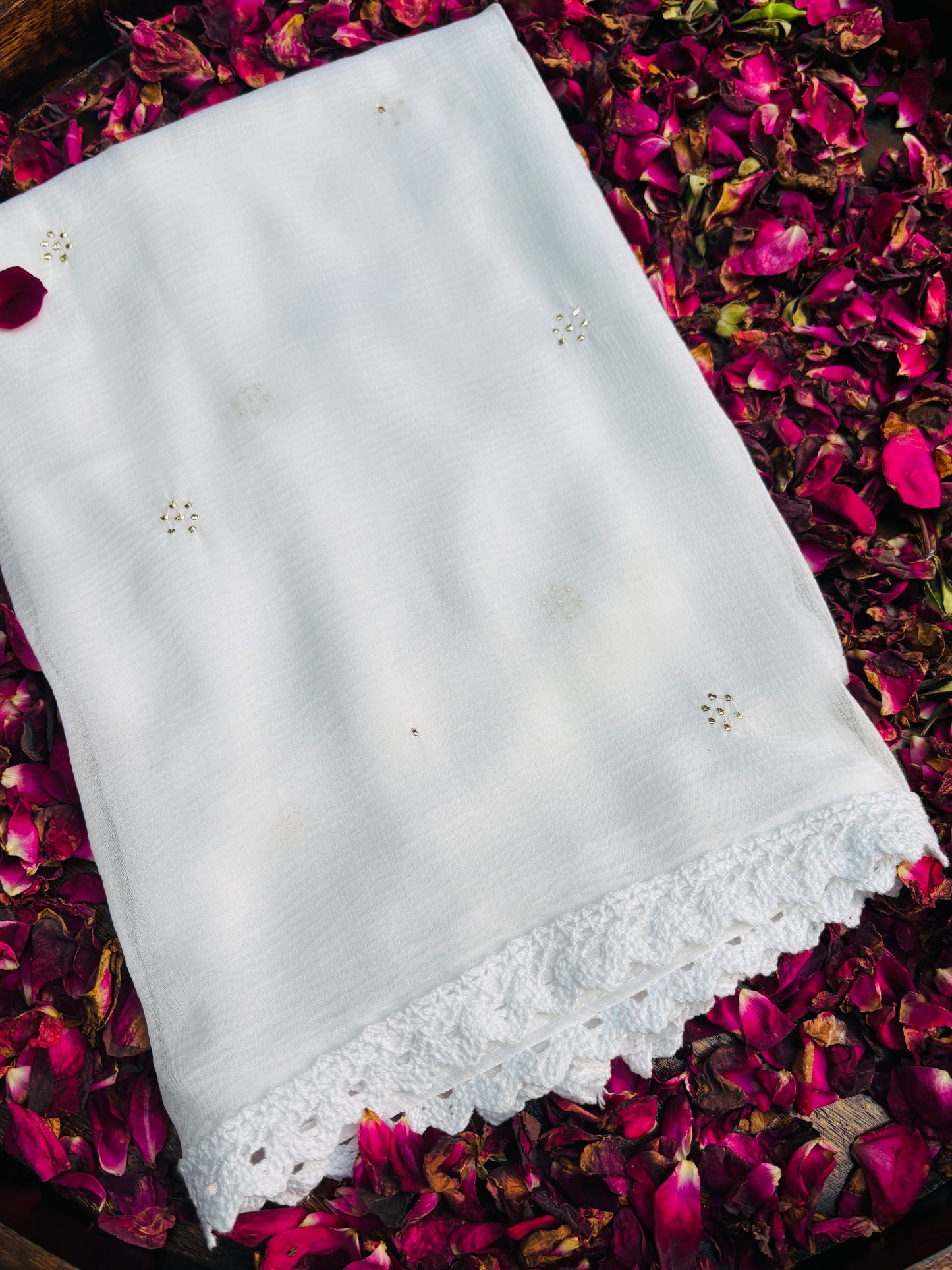 Handcrafted Chiffon Mukaish Dupatta