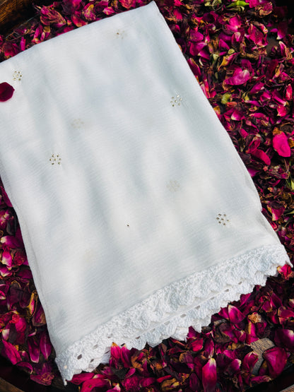 Handcrafted Chiffon Mukaish Dupatta