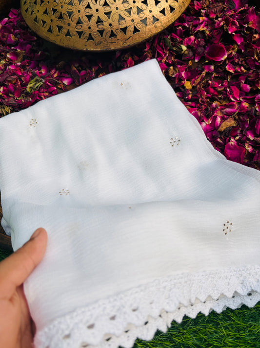Handcrafted Chiffon Mukaish Dupatta