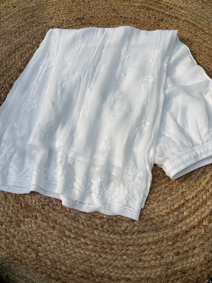 Pure Viscose Resham Chikankari Palazzo