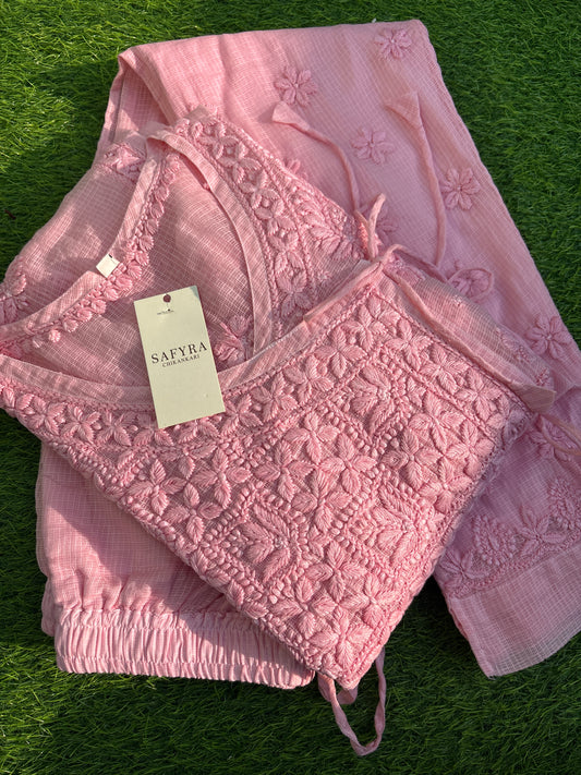 Aira-Pure Kota Doria Angrakha (complimentary inner included)