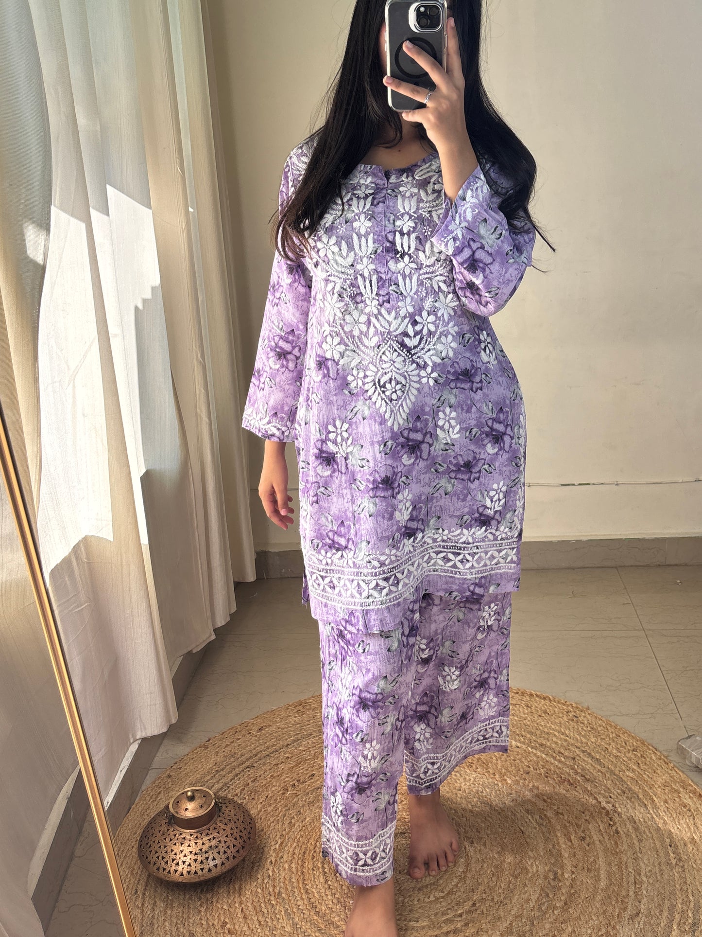 Aira | Chikankari Coord Set – Pure Mul Cotton