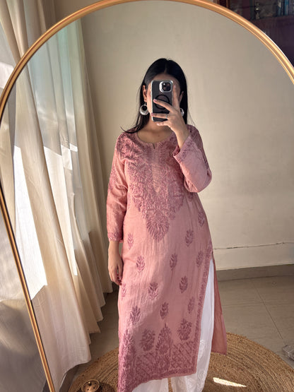 Raha – Handcrafted Chikankari Kurta in Chanderi