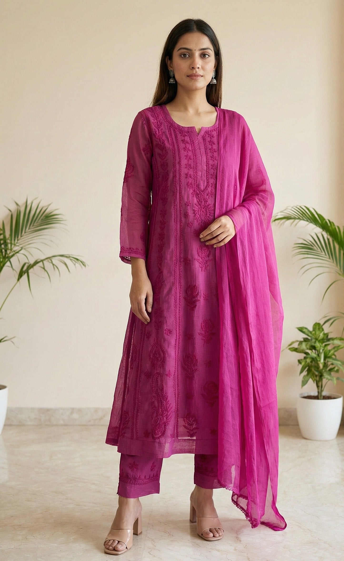 Vaaya – Pure Kota Doria Anarkali | Handcrafted Chikankari Elegance