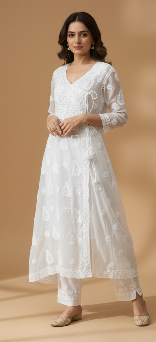 Aira-Pure Kota Doria Angrakha (complimentary inner included)